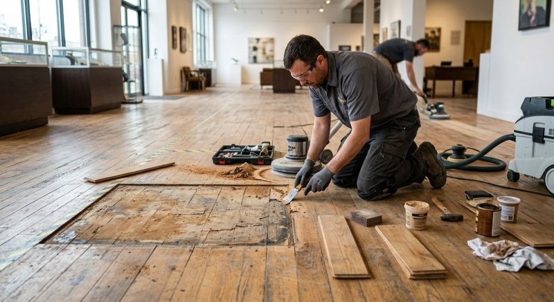 Our team working on Wood Floor Service projects in Saint Augustine, FL